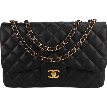 Chanel Quilted Lambskin Jumbo Single Flap Shoulder Crossbody Bag