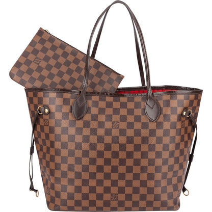 Louis Vuitton Monogram Damier Ebene Neverfull MM Shoulder Bag