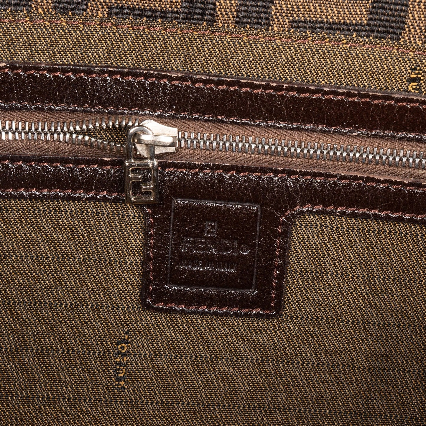Fendi Monogram Zucca Baguette Shoulder Bag