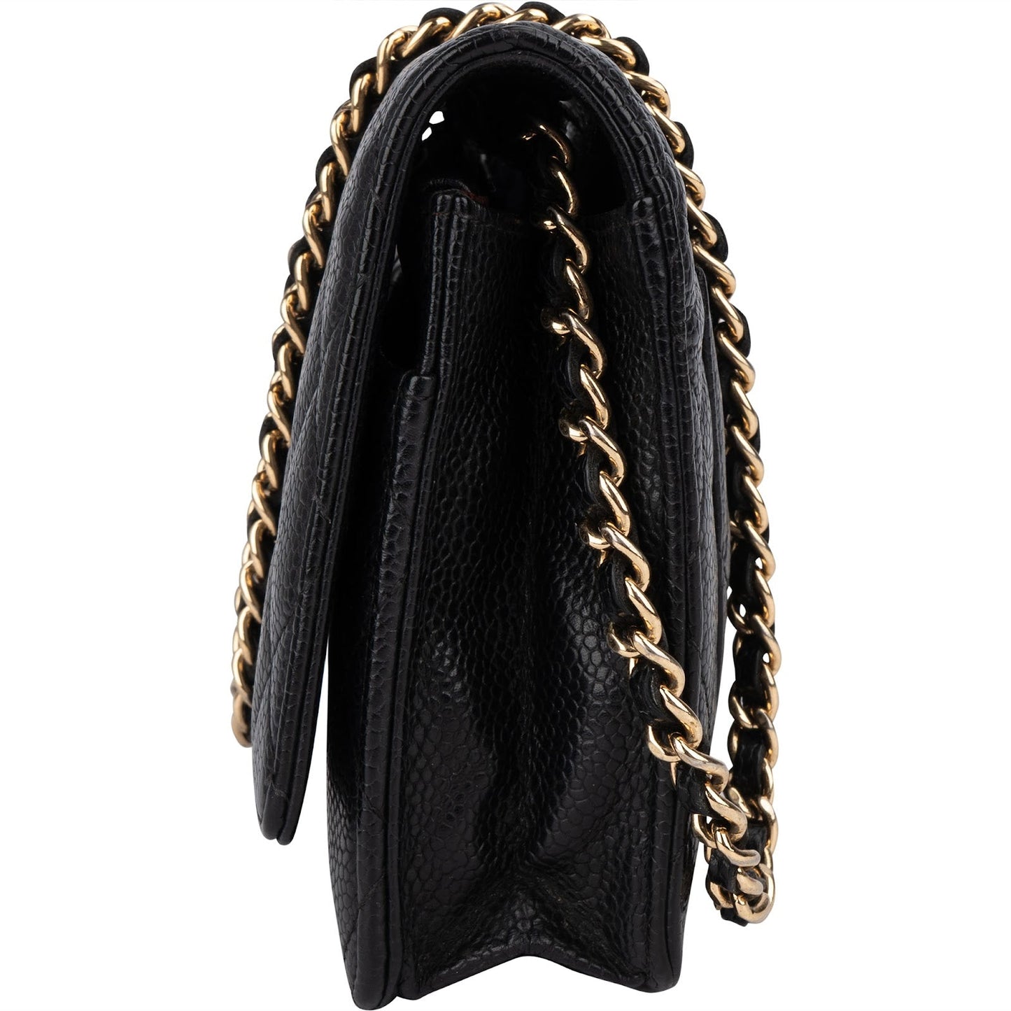Chanel Quilted Caviar Leather Wallet On Chain Crossbody Bag
