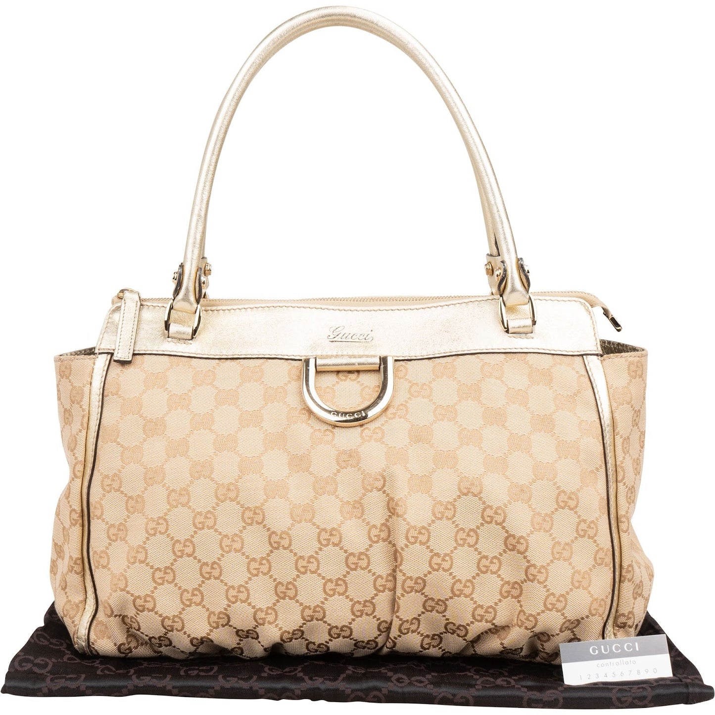 Gucci Monogram GG Canvas Abbey D-Ring Tote Shoulder Bag
