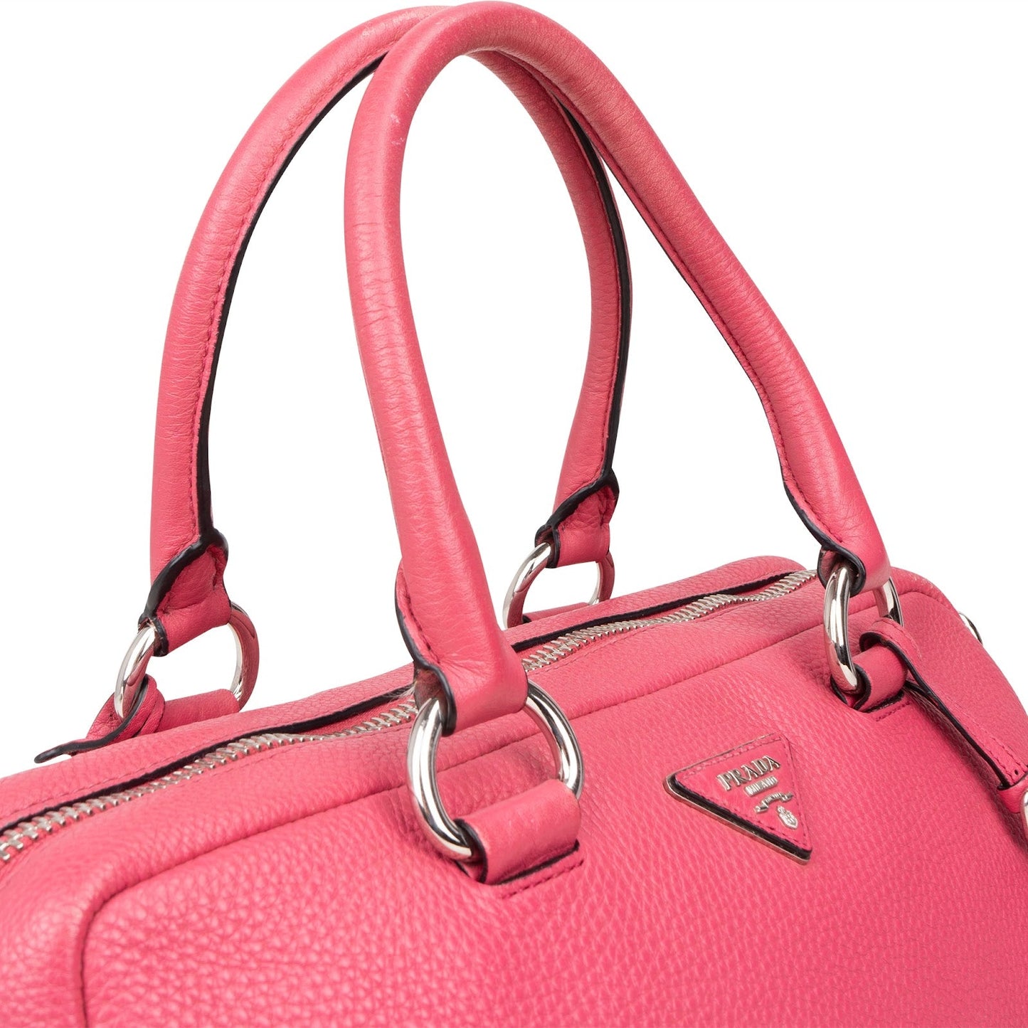 Prada Grained Leather Bauletto Handbag