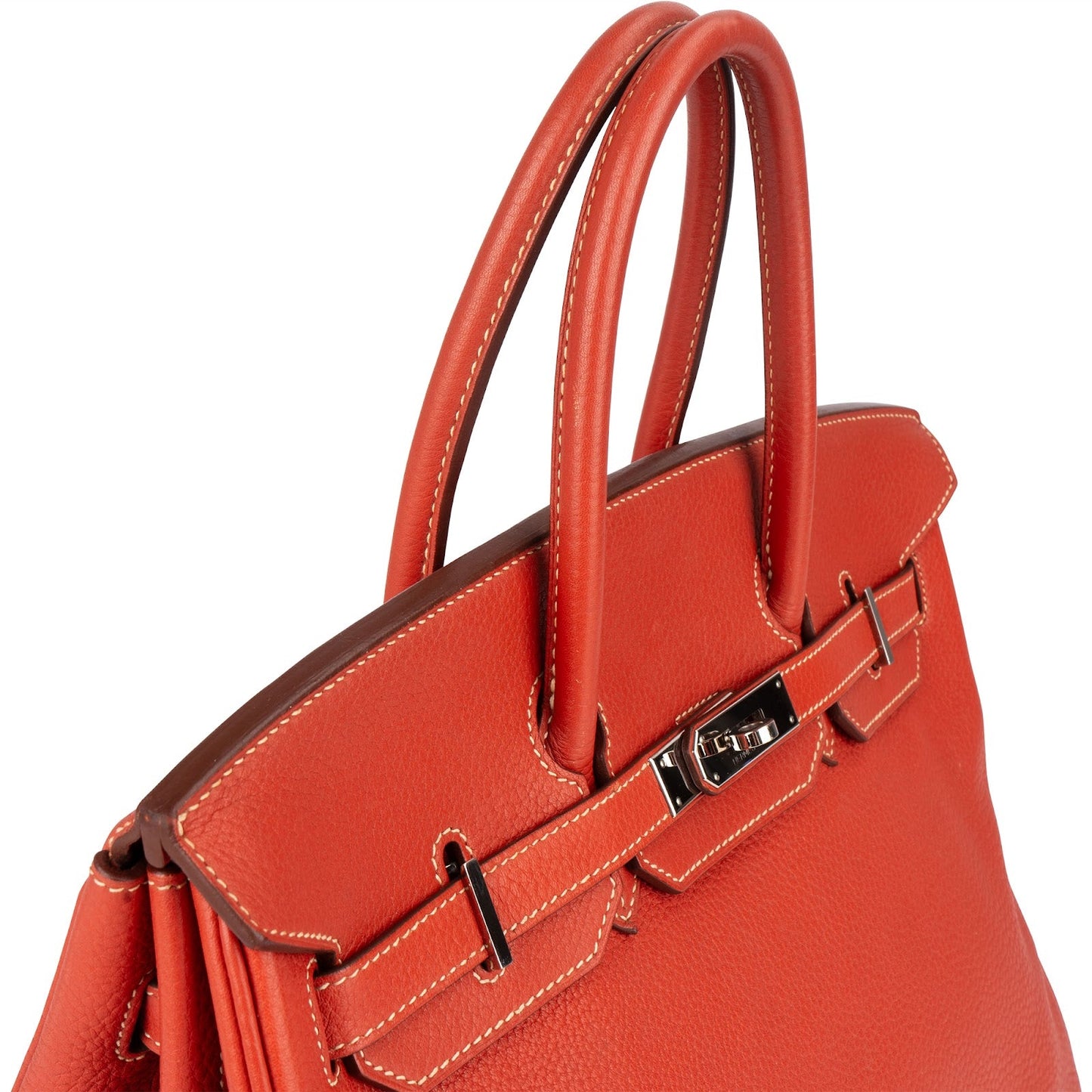 Hermès Pink Taurillon Clemence Birkin 35 Handbag Clay Red Bougainvillier
