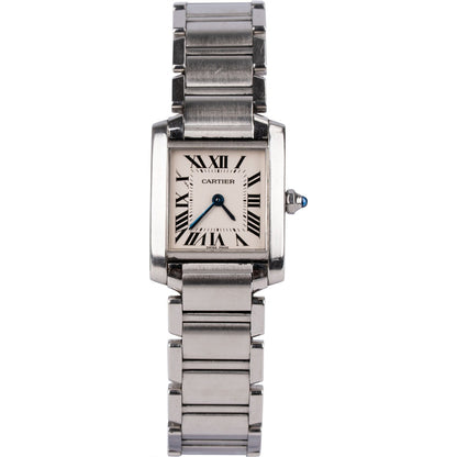 Cartier Silver Tone Tank Française 2384 Women Watch