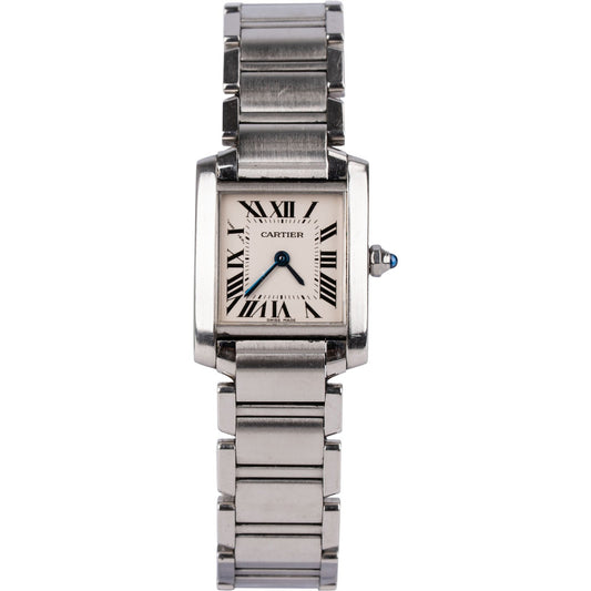 Cartier Silver Tone Tank Française 2384 Women Watch