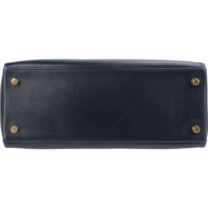 Hermès Blue Boxcalf Leather Kelly 28 Handbag