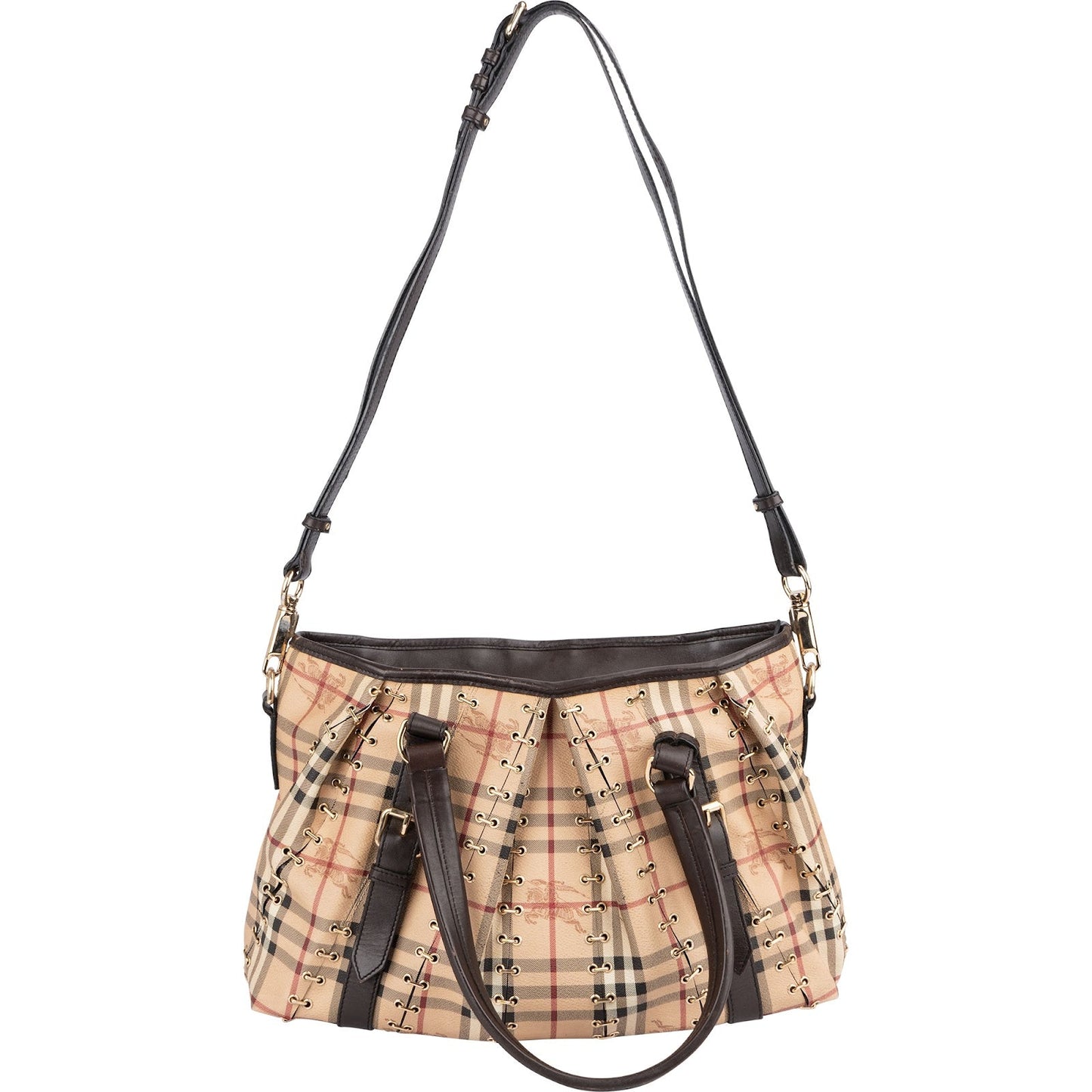 Burberry Haymarket Check Laced Lowry Northfield Shoulder Bag