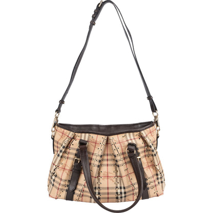 Burberry Haymarket Check Laced Lowry Northfield Shoulder Bag
