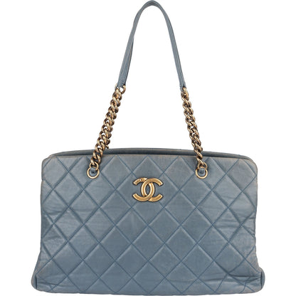 Chanel Quilted Lambskin CC Crown Tote Shoulder Bag