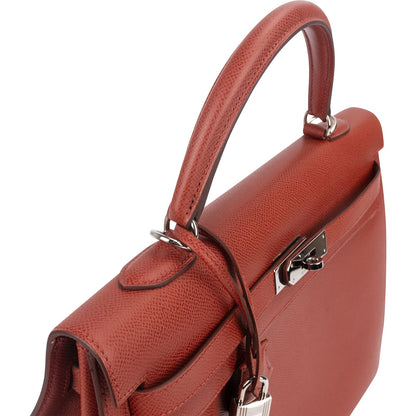 Hermès Epsom Leather Kelly Palladium 35 Sellier Handbag