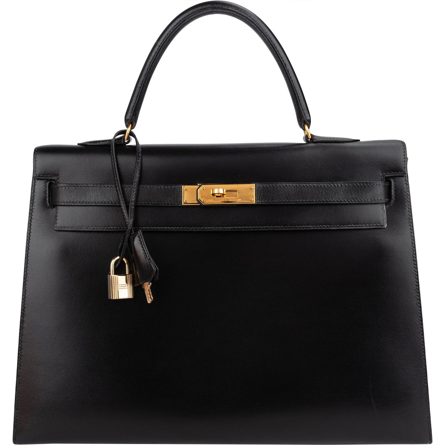 Hermès Noir Boxcalf Kelly 35 Sellier Handbag