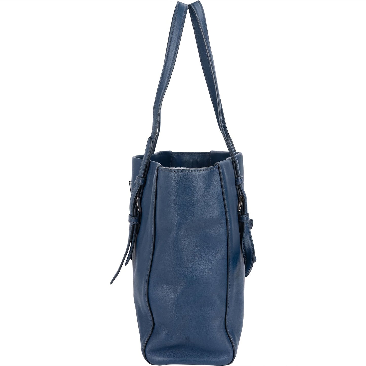 Prada Blue Leather Tote Shoulder Bag
