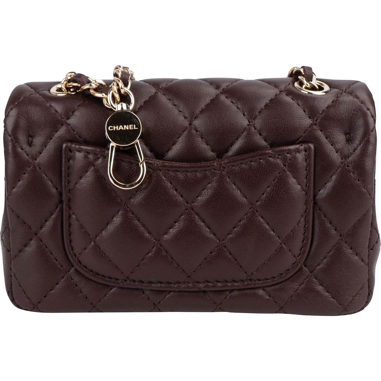 Chanel Quilted Lambskin Extra Mini Miniatur Double Flap Pendant Bag
