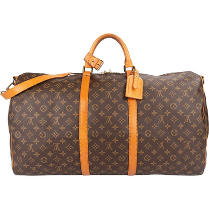 Louis Vuitton Monogram Canvas Keepall 60 Bandoulière Travel Bag