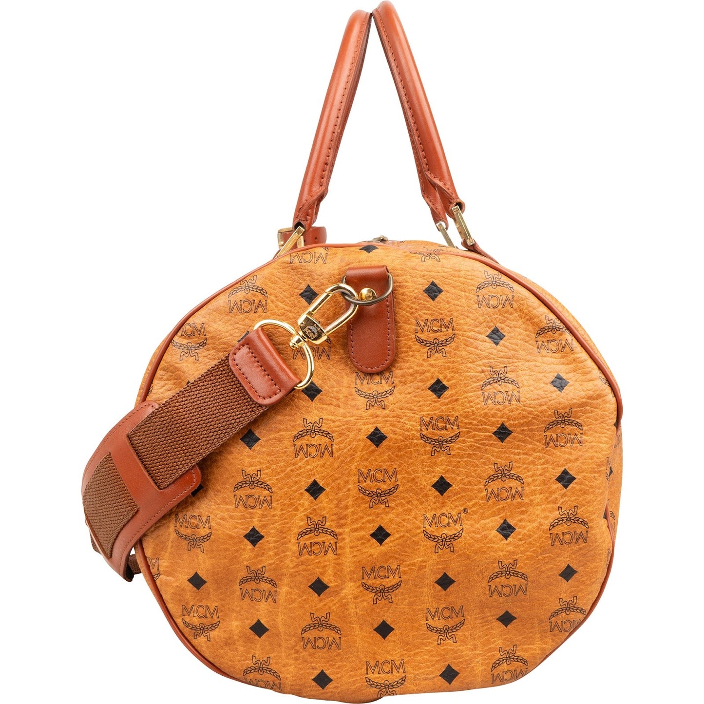 MCM Monogram Visetos Boston Travel Bag 50