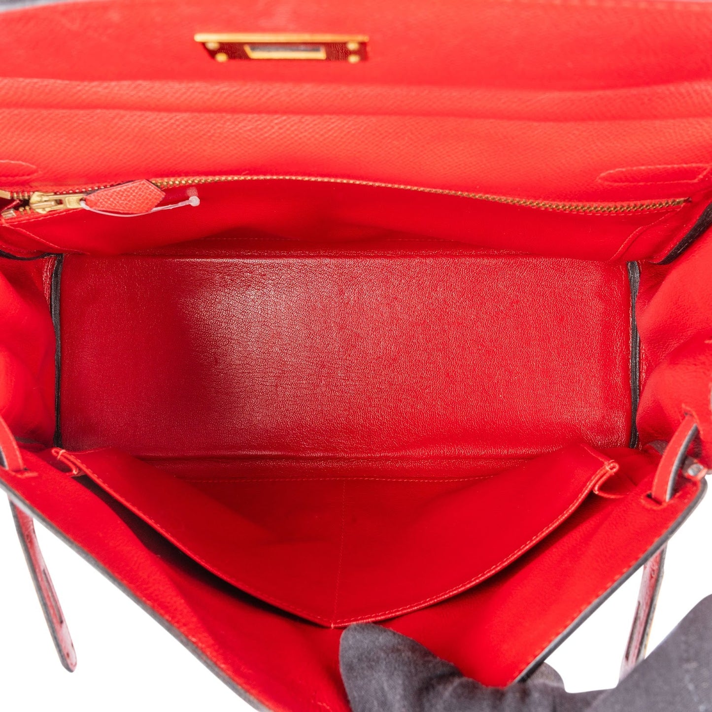 Hermès Rouge Courchevel Leather Kelly 32 Handbag