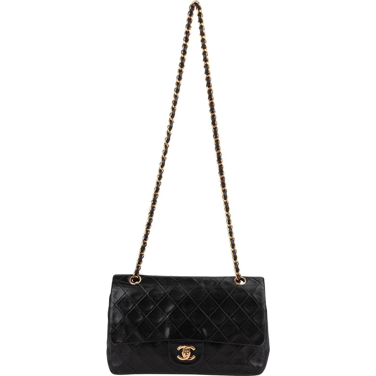 Chanel Quilted Lambskin 24K Gold Medium Double Flap Shoulder Bag