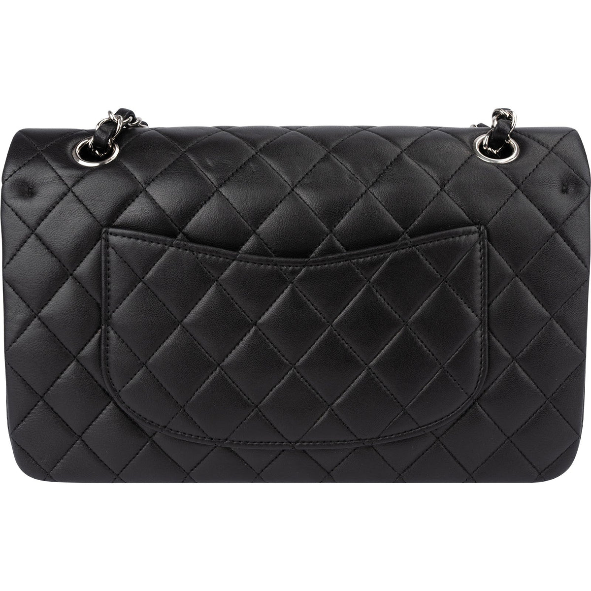 Chanel Quilted Lambskin Palladium Medium Double Flap Shoulder Bag