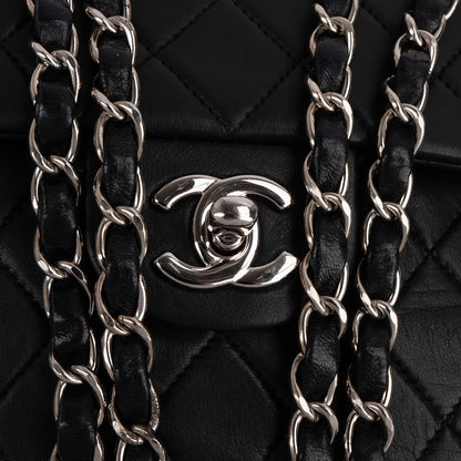 Chanel Quilted Lambskin Palladium Small Double Flap Shoulder Bag
