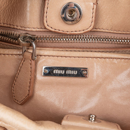 Miu Miu Vitello Lux Bow Bag Handbag