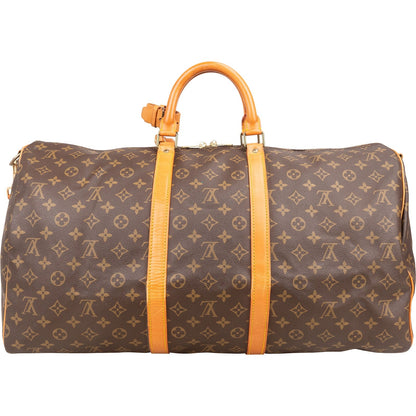 Louis Vuitton Monogram Canvas Keepall 55 Bandoulière Travel Bag