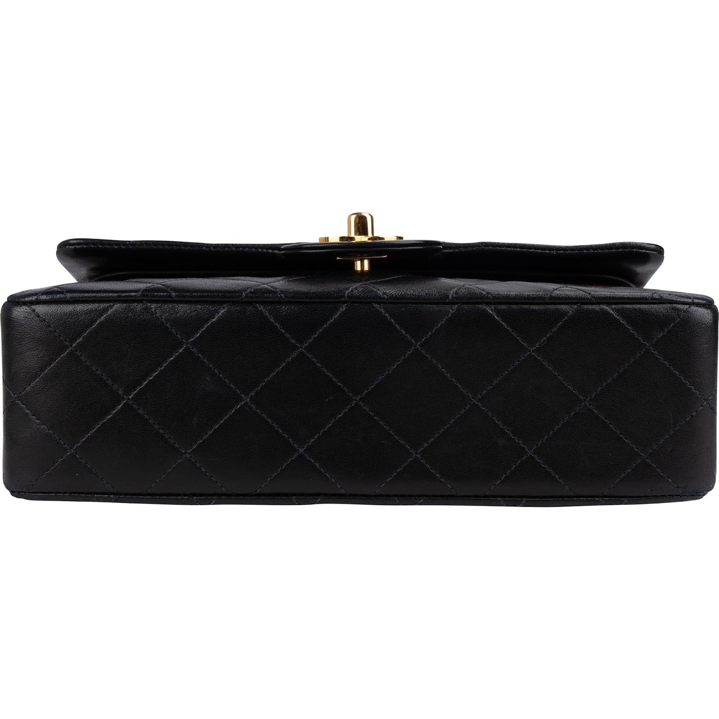 Chanel Quilted Lambskin 24K Gold Small Double Flap Shoulder Bag
