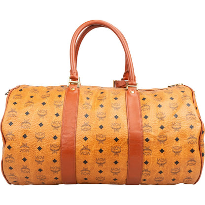MCM Monogram Visetos Boston Travel Bag 50