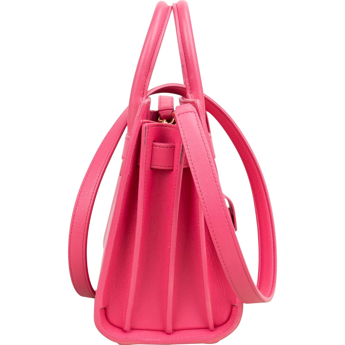 Saint Laurent Pink Calfskin Nano Sac De Jour Handbag