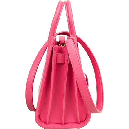 Saint Laurent Pink Calfskin Nano Sac De Jour Handbag