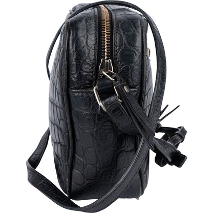 Saint Laurent Croc-Embossed Leather Lou Camera Crossbody Bag
