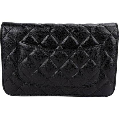 Chanel Quilted Caviar Leather Wallet On Chain Crossbody Bag