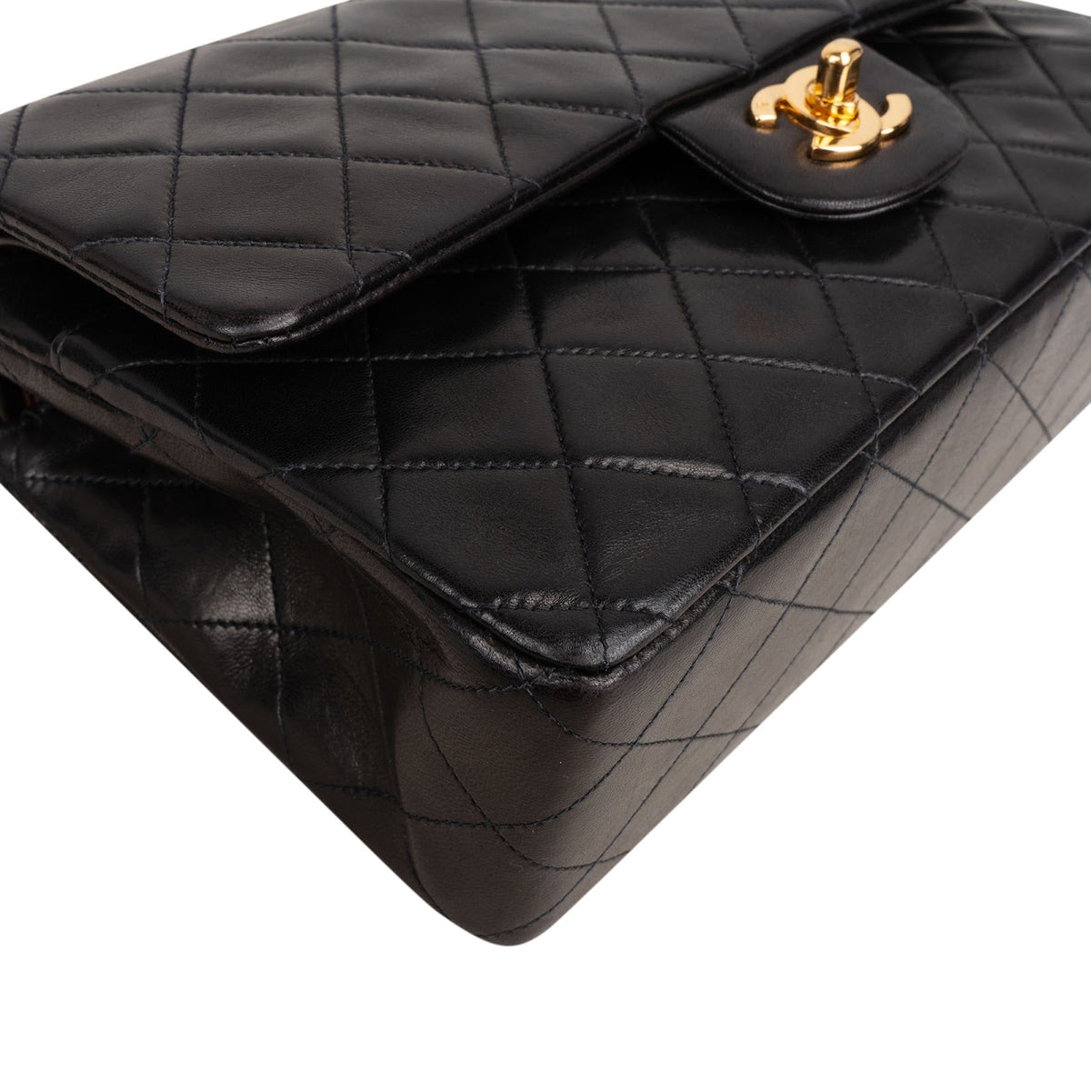 Chanel Quilted Lambskin 24K Gold Medium Double Flap Shoulder Bag
