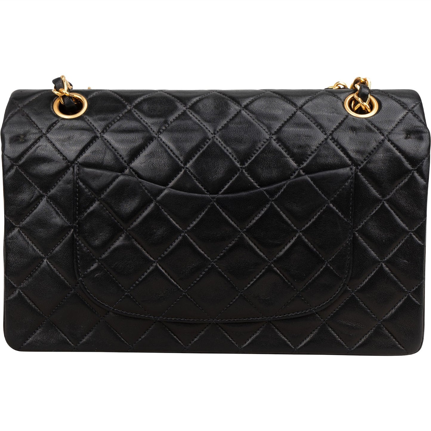 Chanel Quilted Lambskin Medium 24K Gold Double Flap Shoulder Bag