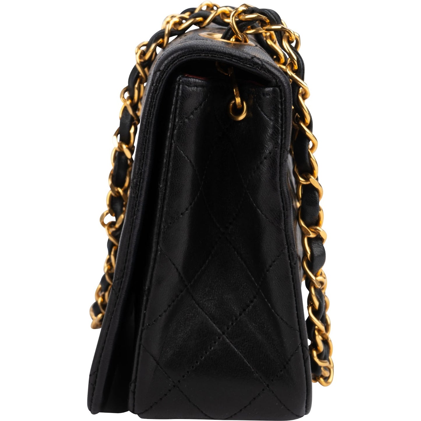 Chanel Quilted Lambskin 24K Gold Single Flap Crossbody Bag