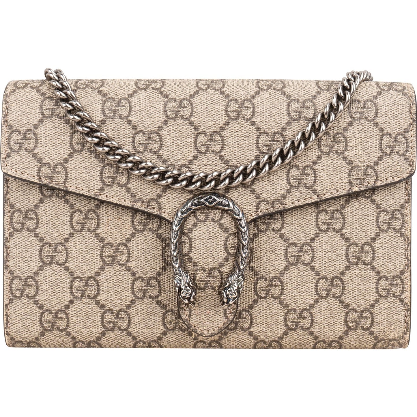 Gucci Monogram GG Supreme Canvas Dionysus Wallet On Chain Crossbody Bag