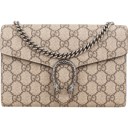 Gucci Monogram GG Supreme Canvas Dionysus Wallet On Chain Crossbody Bag