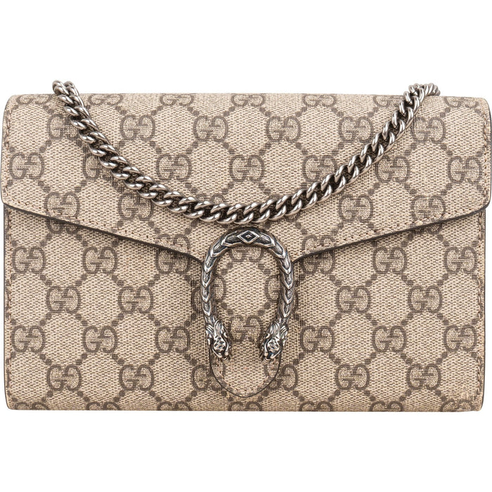 Gucci Monogram GG Supreme Canvas Dionysus Wallet On Chain Crossbody Bag