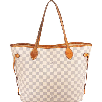 Louis Vuitton Monogram Damier Azur Neverfull MM Shoulder Bag