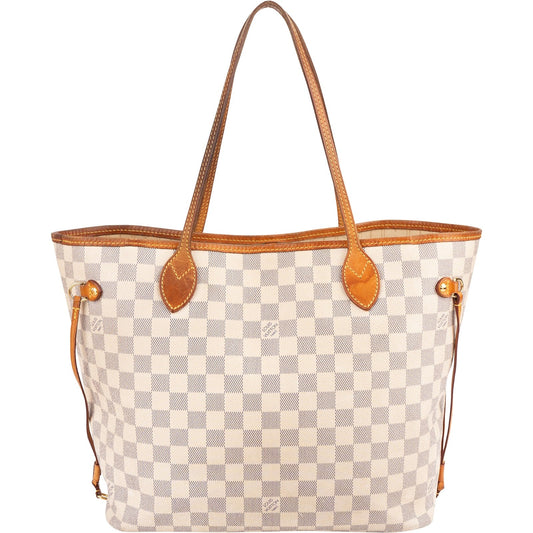 Louis Vuitton Monogram Damier Azur Neverfull MM Shoulder Bag