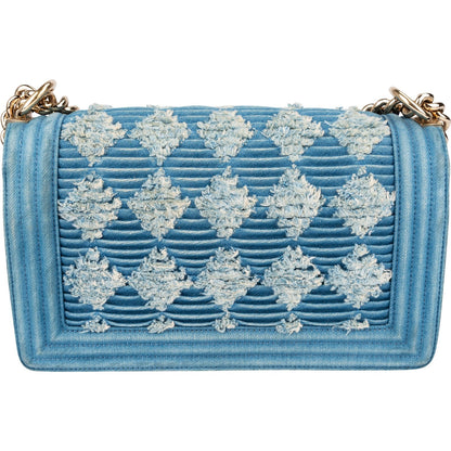 Chanel Distressed Denim Medium Boy Single Flap Crossbody Bag