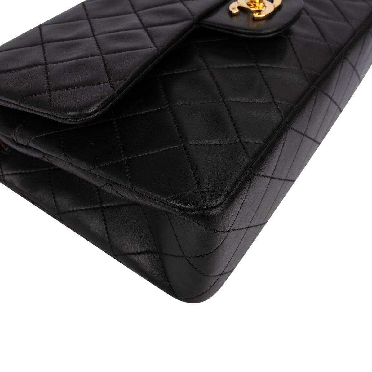 Chanel Quilted Lambskin Medium 24K Gold Double Flap Shoulder Bag