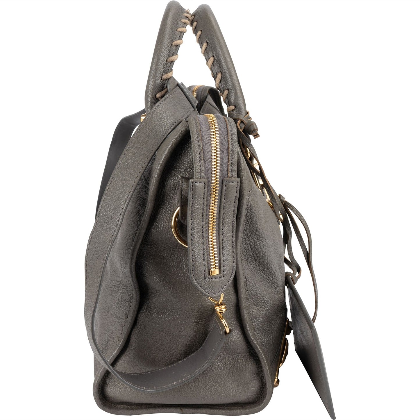Balenciaga Grey Grained Leather City Handbag