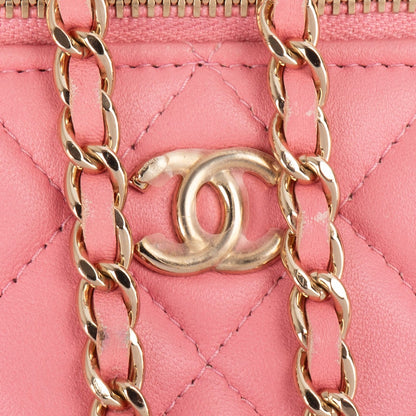 Chanel Quilted Lambskin CC Mini Vanity Case Chain Crossbody Bag