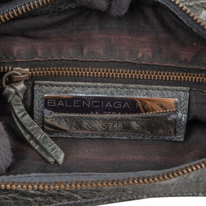 Balenciaga Dark Green Leather Classic City Handbag