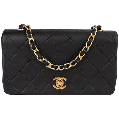 Chanel Quilted Lambskin 24K Gold Single Flap Crossbody Bag