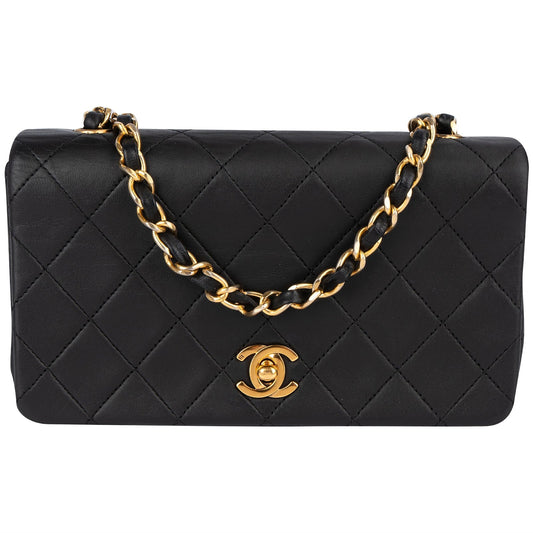 Chanel Quilted Lambskin 24K Gold Single Flap Crossbody Bag