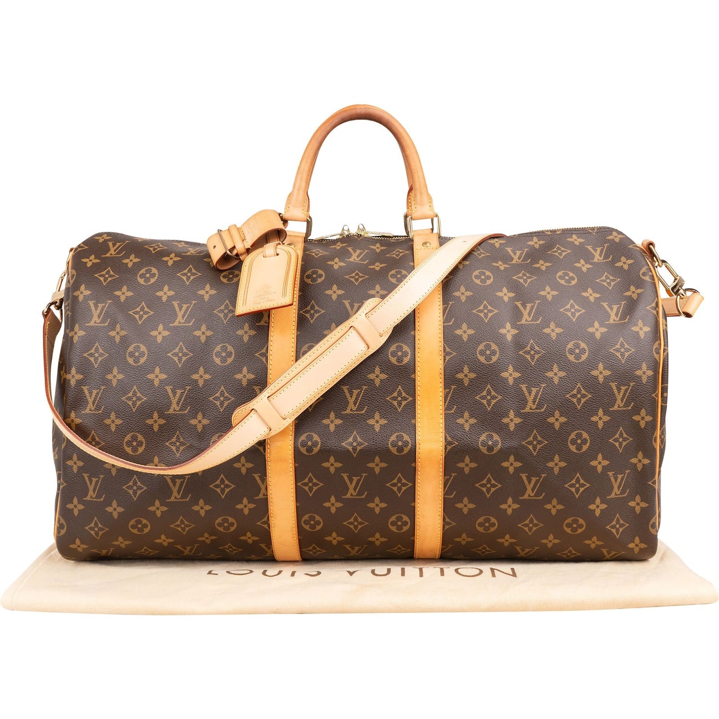 Louis Vuitton Monogram Canvas Keepall 55 Bandoulière Travel Bag