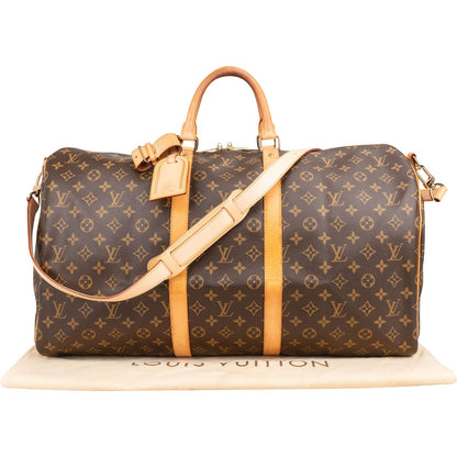 Louis Vuitton Monogram Canvas Keepall 55 Bandoulière Travel Bag