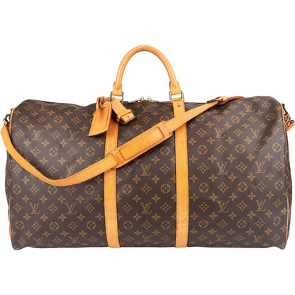 Louis Vuitton Monogram Canvas Keepall 60 Bandoulière Travel Bag