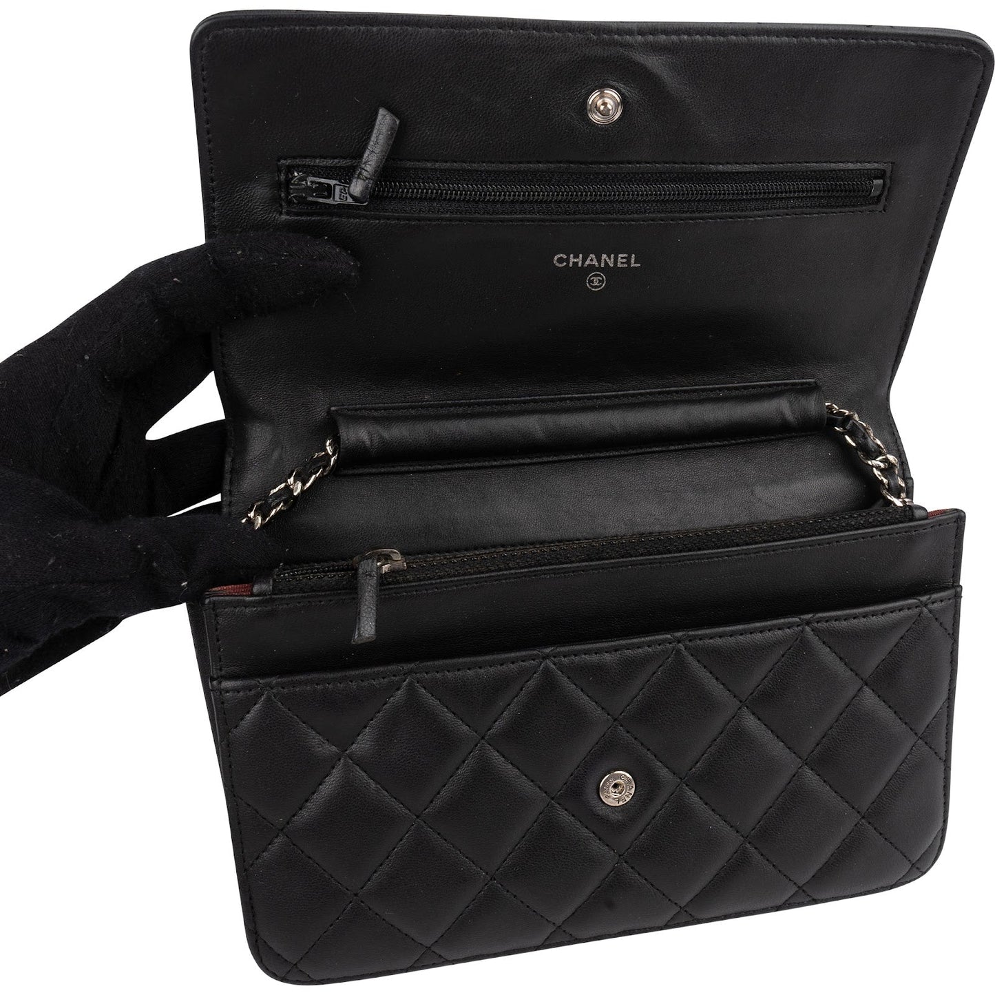 Chanel Quilted Lambskin Wallet on Chain Crossbody Bag